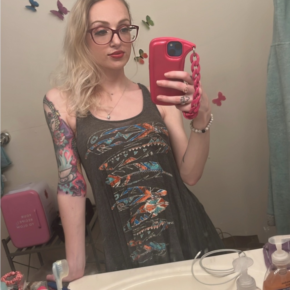 Feather tunic top